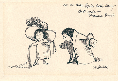 Sendak Image of a boy and a girl playing dress-up 