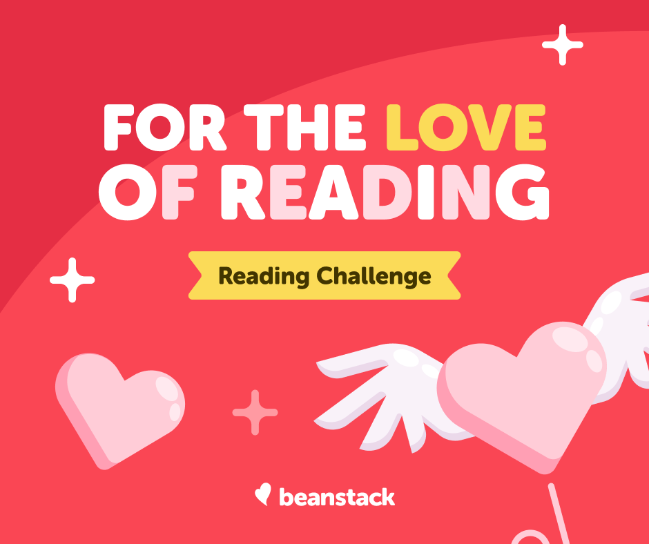 For the Love of Reading Reading challenge with hearts