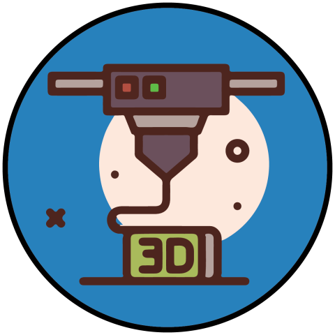 Stylized 3d printer icon