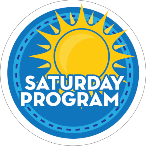 image of sun with words saturday program 