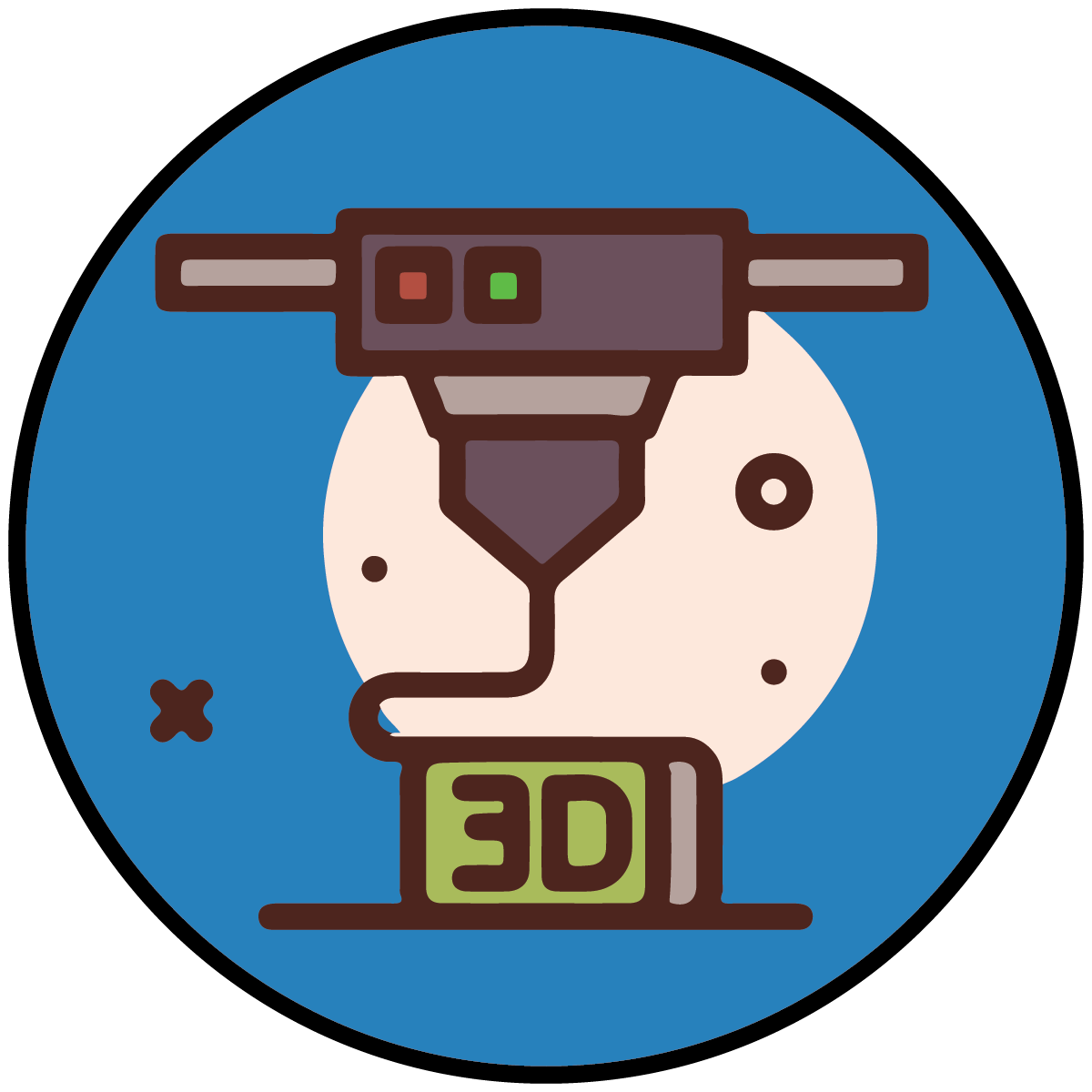 Stylized 3d printer icon