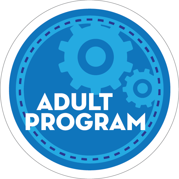 image of gears and the words adult program 