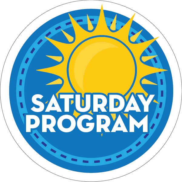 image of sun with words saturday program 